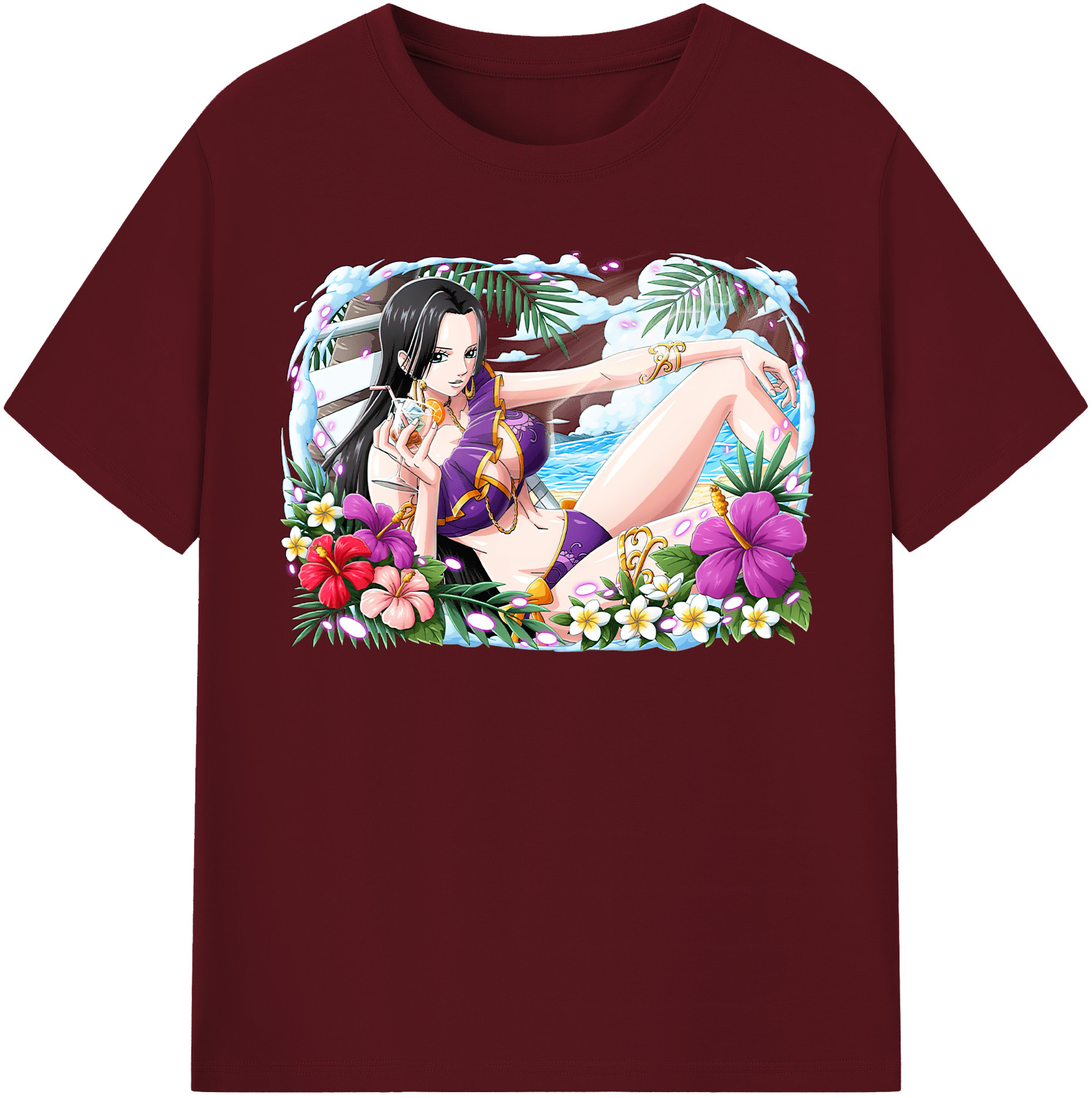（画像用） ワンピース ボア・ハンコック ONE PIECE Boa·Hancock 綿100％半袖Tシャツ（フロントプリント）